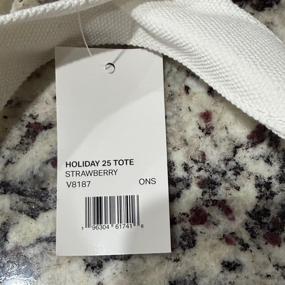 Vuori Holiday strawberry Red and White Graphic Tote - Picture 3 of 4